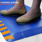FEATOL Anti Fatigue Mat Industrial, Ergonomic Standing Floor Mat for Work for Stand -Safety Support for Leg & Back Pain(Blue with Yellow Border, 20" x 59", 2PC)