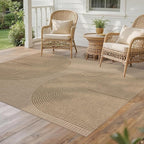 Easy Jute Rug 5x7: Indoor Outdoor Natural Boho Area Rugs for Living Room Patio Washable - Farmhouse Neutral Contemporary Carpet Mat for Entryway Bedroom Kitchen Backyard Sunroom Non Slip