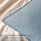 MIULEE Decorative Linen Euro Sham Pillow Covers 28x28 Inch Blue Grey Boho Farmhouse Neutral Couch Throw Pillows for Bed Pack of 2 Accent Modern Pillowcase Sofa Livingroom Home Decor