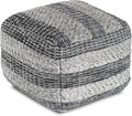 Anji Mountain Pouf Ottoman Foot Rest, Handmade Ottoman Pouf, Comfortable Foot Stool, Decorative Floor Seating for Living Room Decor, Bedroom & Home Décor Accent - Basalt Loom