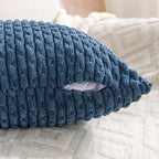Set of 4 Blue Decorative Throw Pillow Covers 20x20 Inch Corduroy Pillow Covers for Bed Couch Sofa Living Room Soft Square Cushion Cases
