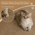 Faux Jute Non-Slip Area Rug, 5x7 Washable Pet-Friendly Floor Mat for Living Room, Bedroom, Entryway, Machine Woven Durable Scratch Resistant Carpet, Brown