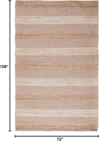 SAFAVIEH Natural Fiber Collection Area Rug - 6' x 9', Ivory & Natural, Handmade Flat Weave Stripe Jute & Cotton, Ideal for High Traffic Areas in Living Room, Bedroom (NFB652A)