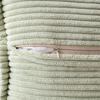 MIULEE Spring Decorative Throw Pillow Covers for Couch Bed Livingroom 16x16 Inch Set of 2 Light Green Boho Accent Throw Pllows Broadside Striped Patchwork Soft Corduroy Summer Pillowcases