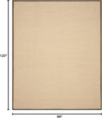 SAFAVIEH Area Rug 8x10 - Natural Fiber Collection - Large - Maize & Brown, Sisal, Woven Design with Border (NF141C)