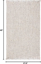 SAFAVIEH Natural Fiber Collection Accent Rug - 2'3" x 4', Silver & Natural, Handmade Woven Fringe Jute, Ideal for High Traffic Areas in Entryway, Living Room, Bedroom (NF826G)