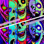 Atrippy Blacklight Halloween Horror Wall Decor Tapestry for Bedroom, UV Reactive Skull Skeleton Tapestries, Black Light Gothic Face Neon Aesthetic Wall Hanging for Dorm Living Room 36x48 Inches