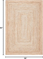 SAFAVIEH Area Rug 3x5- Cape Cod Collection - Natural Brown, Handmade Braided Flat Weave Jute (CAP252A)