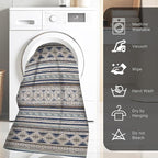 RUGSURE Washable Area Rugs 4' x 6' - 1/6 Thick - Moroccan-Inspired -Stain & Water Resistant Non-Slip - Resistant Rug for Living Room, Bedroom, Nursery, Pet & Child Friendly (Blue and Brown)