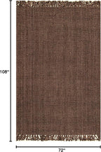 Nuloom Daniela Chocolate, 6' x 9', Handmade, Jute, Tassel, Soft and Textured, High Traffic, Stain Resistant, Easy Clean, Durable Area Rug for Bedroom, Living Room, Dining Space, Foyer, Entryway