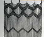 Flber Macrame Curtain Black Boho Window Macrame Doorway Curtain Macrame Wall Decor Bedroom Headboard Decor,42" Wx76 H