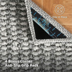 Bedsure 3x5 Faux Wool Area Rugs for Living Room, Machine Washable Carpet, Non-Slip Backing, Pet Friendly Throw Rug for Bedroom Dining Room, Gray
