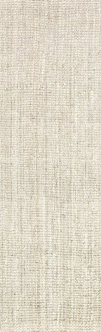 nuLOOM Ashli Solid Farmhouse Jute Runner Rug, 2' 6" x 8', Off-white