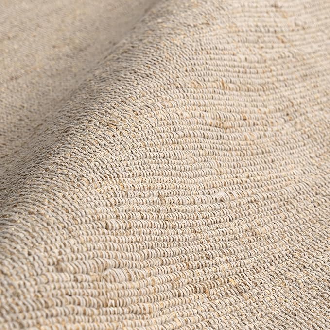 nuLOOM 4x6 Elfriede Jute & Cotton Hand Woven Area Rug, Natural, Solid Rustic Farmhouse Style, Weaved Design, Natural Fiber, For Bedroom, Living Room, Dining Room, Hallway, Office, Entryway