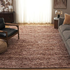 SAFAVIEH Area Rug 8x10 - Natura Collection - Large - Rust & Brown, Handmade Wool Blend, Textured Design, Ideal for Living Room, Bedroom, Dining Space (NAT425P)
