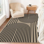Outdoor Rug Easy Jute Rug 3x5 Entryway Porch Area Rug Indoor Foyer Outdoor Patio Door Mat Washable Non-Slip Low Pile Black Rainbow Throw Carpet for Living Room Kitchen Bedroom Balcony Floor Mats