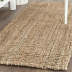SAFAVIEH Natural Fiber Collection Runner Rug - 2'6" x 16', Natural Brown, Handmade Jute, Farmhouse Style, Chunky Textured Thick Pile (NF447A)
