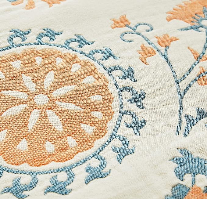 Scientific Sleep Floral Boho Mandala Datura Flower Bohemia Reversible 100% Cotton Muslin Blanket Throw Cover for Bed Couch Sofa Cozy Soft Lightweight Warm Quilt Bedspread Coverlet Twin 60 in x 80 in