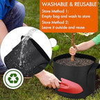 Gardzen 10-Pack 3 Gallon Grow Bags, 300G Thickened Fabric Grow Bags with Handles, Heavy Duty Aeration Plant Grow Bags