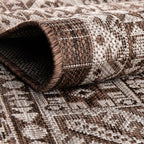 Rugs.com Outdoor Aztec Collection Rug – 2' x 3' Brown Flatweave Rug Perfect for Living Rooms, Large Dining Rooms, Open Floorplans