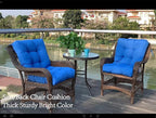 QILLOWAY Outdoor Seat/Back Chair Cushion Tufted Pillow, Spring/Summer Seasonal All Weather Replacement Cushions. (Marine Blue)