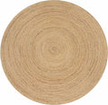 Jute Braided Area Rug, Natural - 4 Feet Round, Boho Neutral Rattan Circle Hand Woven Rugs for Living Room, Bedroom, Nursery, Kitchen, Indoor Use | Farmhouse Rustic Patio Floor Mat for Home Décor