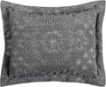 Better Trends Rio Collection is Super Soft and Light Weight in Floral Design 100% Cotton Tufted Unique Luxurious Machine Washable Tumble Dry, Standard Sham, Gray
