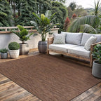 Washable Indoor Outdoor Rug 10x14 Weather Resistant Area Rugs Modern Solid for Porch Deck Balcony Backyard Patio Outside Carpet (10 X 14 Gold Brown)