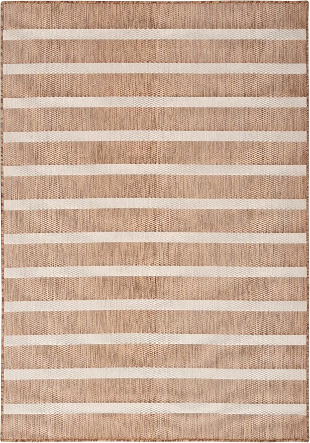 Nourison Home Positano Jute Ivory 7' x 10' Area Rug - Easy Clean, Non Shedding, Bed Room, Living Room, Dining Room, Kitchen (7' x 10')