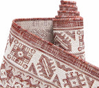 Rugs.com Outdoor Aztec Collection Rug – 6 Ft Square Rust Red Flatweave-Pile Rug Perfect for Living Rooms, Kitchens, Entryways