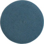 · REDEARTH · Cylindrical Pouf Foot Stool Ottoman - Jute Braided Pouffe Poof Accent Sitting Footrest for Living Room, Bedroom, Nursery, Patio, Lounge & Other Rooms (Teal Natural, 18"X18"X14")