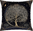 Dark Vintage William Morris Night Moon Forest Decor Pillow Covers 18x18,Black Forest Decor,Dark Dcademia Floral Decorative Throw Pillow Covers for Home Bedroom Living Room