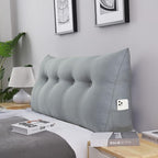 WOWMAX Triangular Headboard Pillow Bed Wedge Pillow for Headboard Full Size Wedge Pillow Headboard for Daybed Bunk Bed Large Bolster Pillow for Bed with Removable Cover, Gifts for Mom Gray