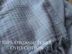 KyraHome 100% Cotton 104"x90" King Size Cotton Blankets for Adults, Kids, Couch, Plant Dyed Pre-Washed Breathable Lightweight Gauze Muslin Bed Blanket, All Season, Slate Blue