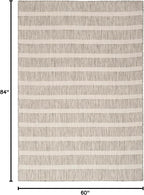 Nourison Home Positano Grey Ivory 5' x 7' Area Rug - Easy Clean, Non Shedding, Bed Room, Living Room, Dining Room, Kitchen (5' x 7')