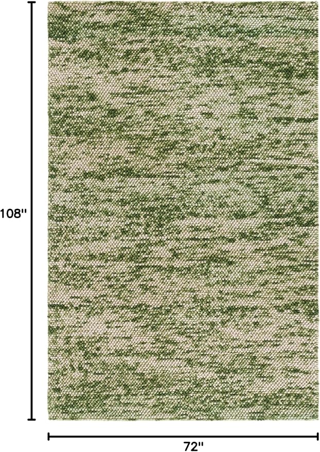 SAFAVIEH Area Rug 6x9 - Natura Collection - Green & Ivory, Handmade Wool Blend, Textured Design, Ideal for Living Room, Bedroom, Dining Space (NAT425Y)