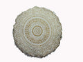 CRAFT KALA Mandala Floor Pillow Cushion Cover Seating Throw Cover Hippie Decorative Bohemian Ottoman Poufs Pom Pom Pillow Cases Boho Indian Cotton Living Room Home Décor 24" Round White Gold Ombre