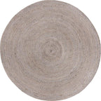 Unique Loom Braided Jute Collection Area Rug - Dhaka (8' Round, Gray)