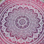 Round Beach Tapestry Turquoise Mandala Throw/Boho Hippie Beach Blanket Roundie/Indian Cotton Bohemian Large Round Table Cloth-Home Decor/Yoga Mat Meditation Picnic Rug (70", Pink and White)