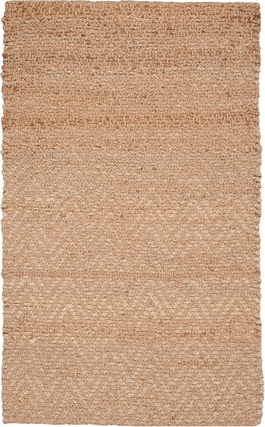 SAFAVIEH Natural Fiber Collection Accent Rug - 3' x 5', Natural, Handmade Farmhouse Fringe Jute, Ideal for High Traffic Areas in Entryway, Living Room, Bedroom (NF731A)