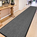 GOYLSER 18ft Extra Long Jute Runner Rugs for Hallways, Rubber Backed Hall Floor Mat Non Slip, Absorbent Entry Way Runner Rugs Indoor, Black
