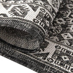 Rugs.com Outdoor Aztec Collection Rug – 6 Ft Runner Charcoal Gray Flatweave Rug Perfect for Hallways, Entryways
