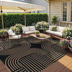Lahome Enfys Modern Geometric Easy Jute Rug, 6x9 Area Rugs for Living Room Outdoor Patio Washable Indoor Outdoor Carpet, Farmhouse Large Non Slip Carpet for Bedroom Backyard Dining Room