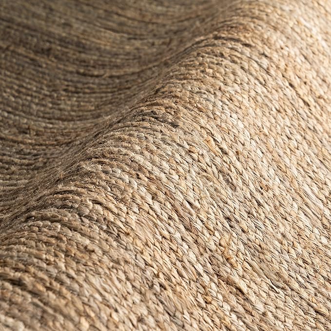 nuLOOM 10 Round Rigo Jute Hand Woven Area Rug, Natural, Solid Farmhouse Design, Natural Fiber, For Bedroom, Living Room, Dining Room, Hallway, Office, Kitchen, Entryway
