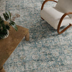 Machine Washable Living Room Rug: 6x9 Area Rugs for Bedroom Vintage Stain Resistant Non Slip Low Pile Lightweight Boho Carpet for Kitchen Dining Room Farmhouse Kids Room Nursery