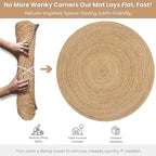 Ramanta Home Jute Braided Rug 6 Ft Round – Large Natural Farmhouse Area Rug, Handwoven Reversible Carpet for Living & Dinning Room, Bedroom, Kitchen, Nursery, Entryway – Boho Coastal Neutral Floor Mat