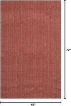 SAFAVIEH Area Rug 4x6 - Natural Fiber Collection - Rust, Handmade Jute, Farmhouse Style, Chunky Textured Thick Pile (NF447C)