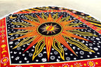 Round Beach Tapestry Turquoise Mandala Throw/Boho Hippie Beach Blanket Roundie/Indian Cotton Bohemian Large Round Table Cloth-Home Decor/Yoga Mat Meditation Picnic Rug (42", Yellow)