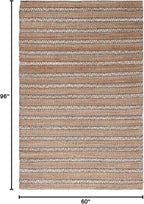 SAFAVIEH Natural Fiber Collection Area Rug - 5' x 8', Olive & Natural, Handmade Flat Weave Stripe Jute & Cotton Jute, Ideal for High Traffic Areas in Living Room, Bedroom (NFB655X)