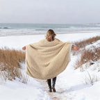 Joiedomi Throw Blanket for Couch Bed, Light Camel Knitted Blankets Gifts for Women Mom Girls, Cozy Cute Soft Throw Home Room Decor Aesthetic for Women Mothers Birthday Gifts 50x60 Inches